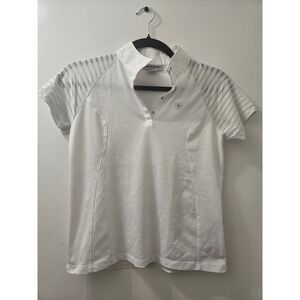 Ariat Pro Series Kids White Short Sleeve Shirt Top L/G 12 Equestrian